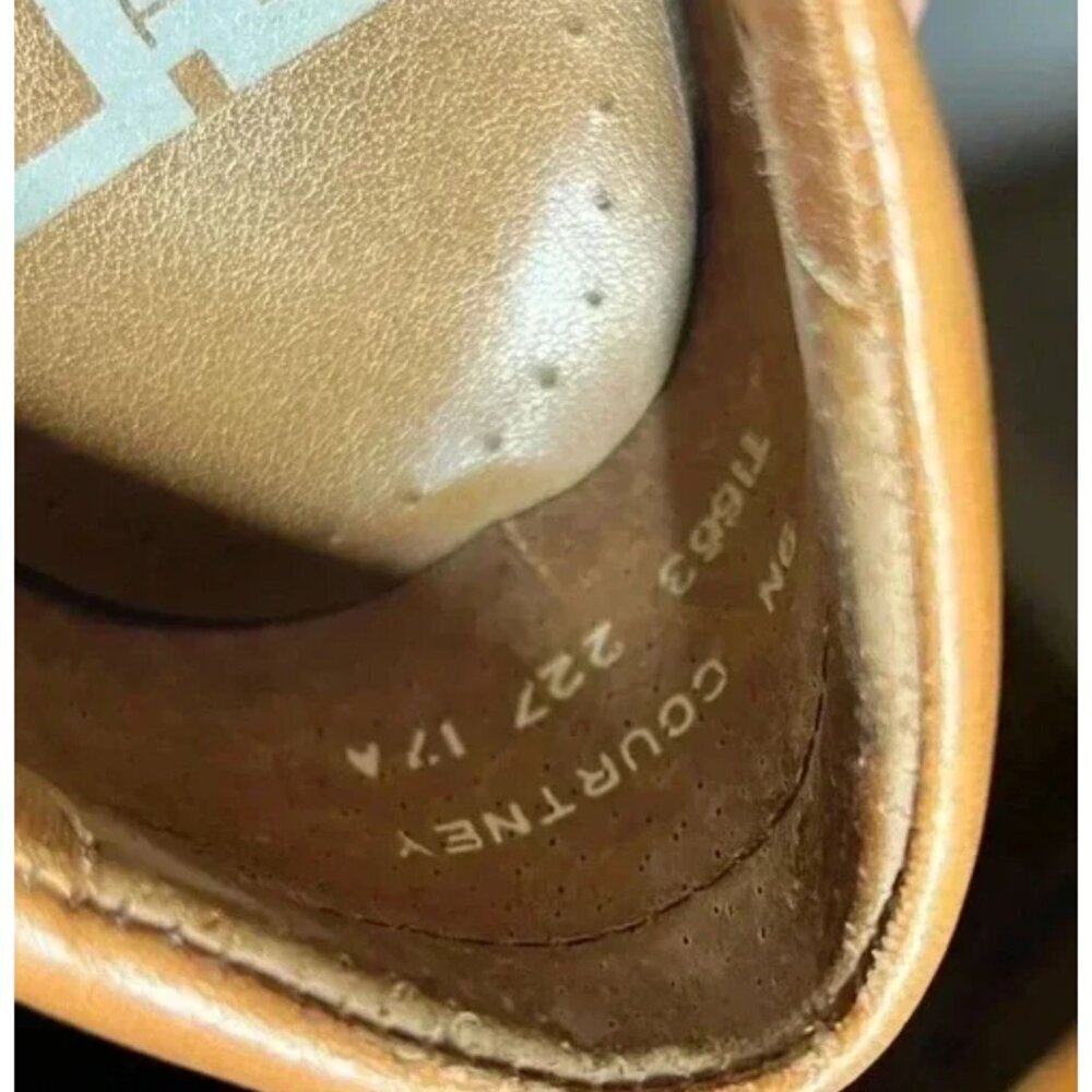 Womens Trotter Brown Leather Slip-On Loafers With Square Toe & Stitching Sz 9N - Picture 9 of 10